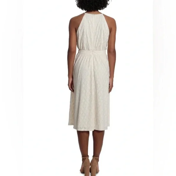 NWT London Times Off-White Diamond Lace Midi Sleeveless Dress (16) - Picture 2 of 8